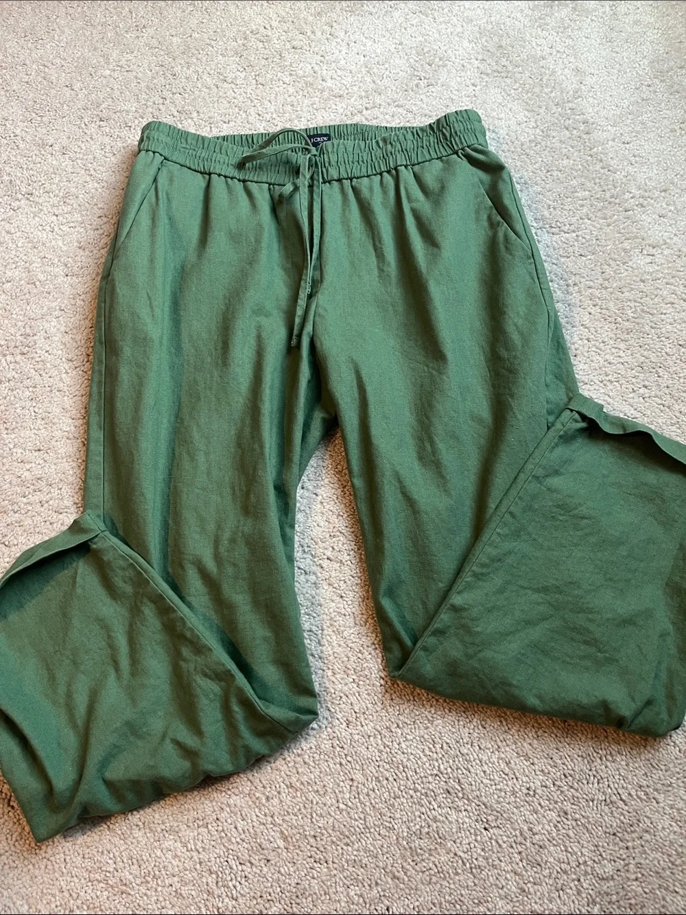 J. Crew Olive Green Drawstring Cropped Pants